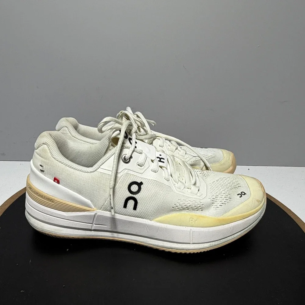 On Running The Roger Pro Women 9.5 Athletic Tennis Shoes White Sand Athleisure